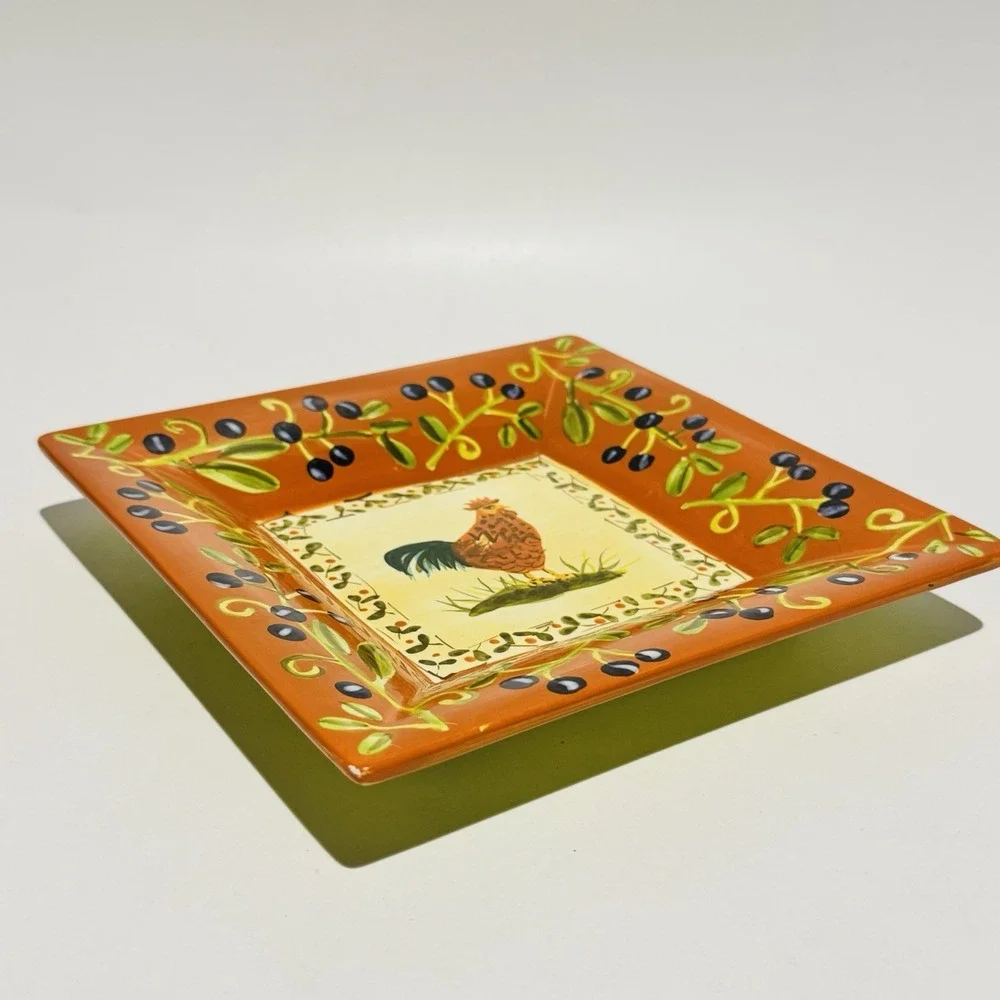 222 Fifth Padova Rooster Colorful Stoneware Deep Dish‎ 8